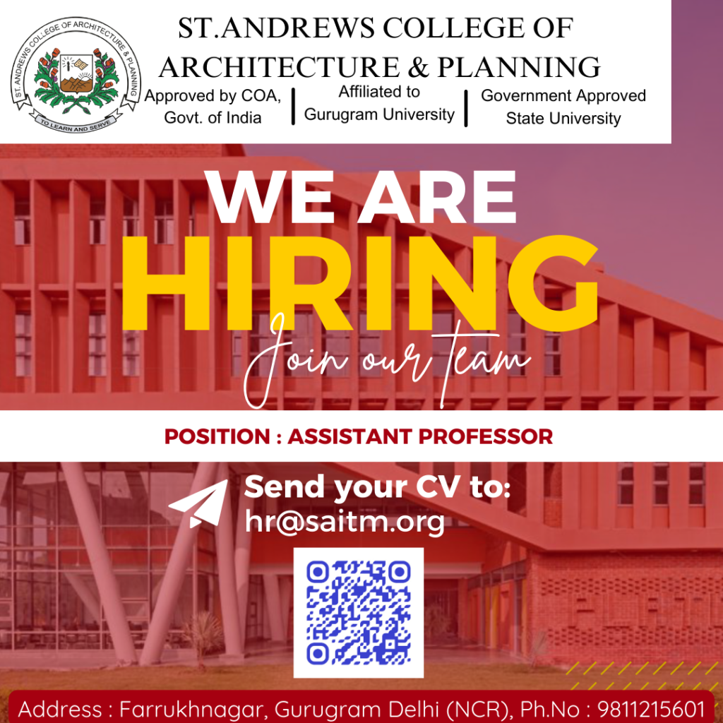 Hiring: Assistant Professor for Architecture Department